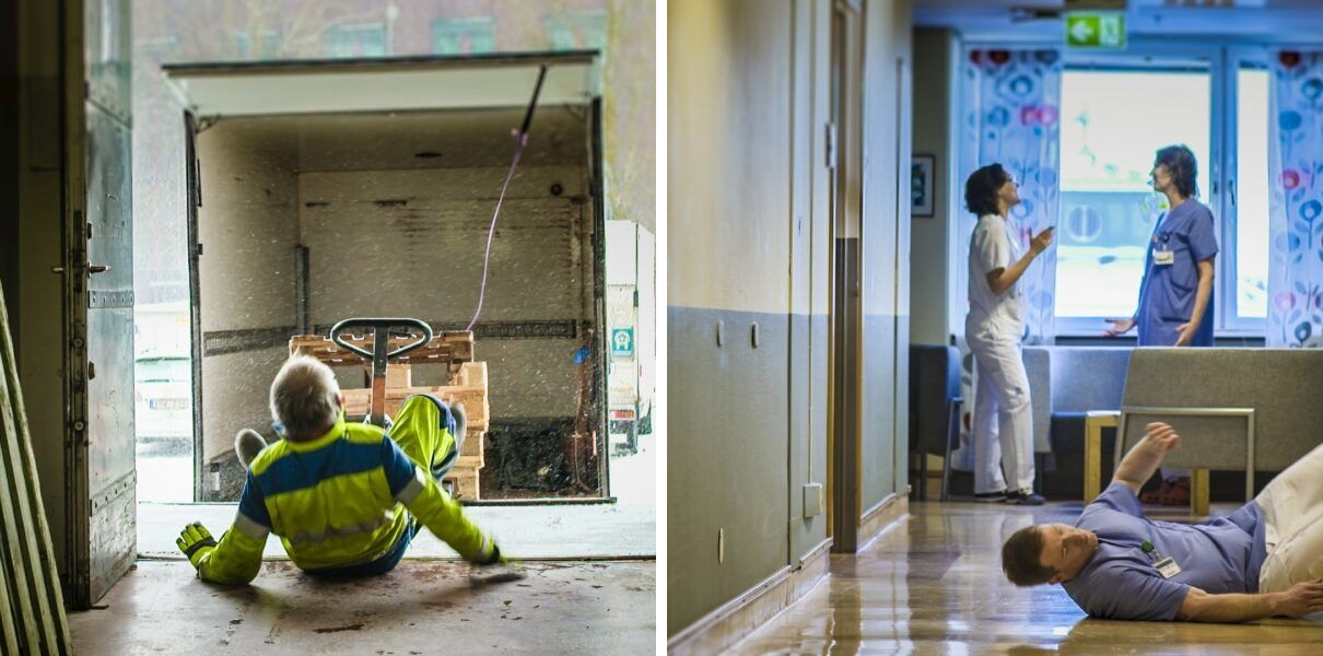 Fallolyckor är den vanligaste arbetsolyckan i Sverige och varje år drabbas 11 000 människor. 40 % av alla allvarliga arbetsplatsolyckor är en fallolycka. Men med rätt sorts träning kan fallolyckor förebyggas. Foto: Stefan Ek/Le Studio